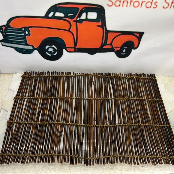Wood Reed Twig Placemats Set of 4 Natural Tropical Tiki Bar Brown 20" x 14" - Picture 6 of 11